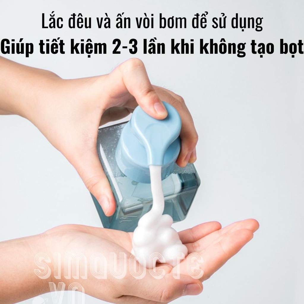 Lọ xịt tạo bọt đựng nước rửa tay, nước tẩy trang, dầu gội, sữa tắm, sữa rửa mặt chính hãng Xiaomi Jordan & Judy