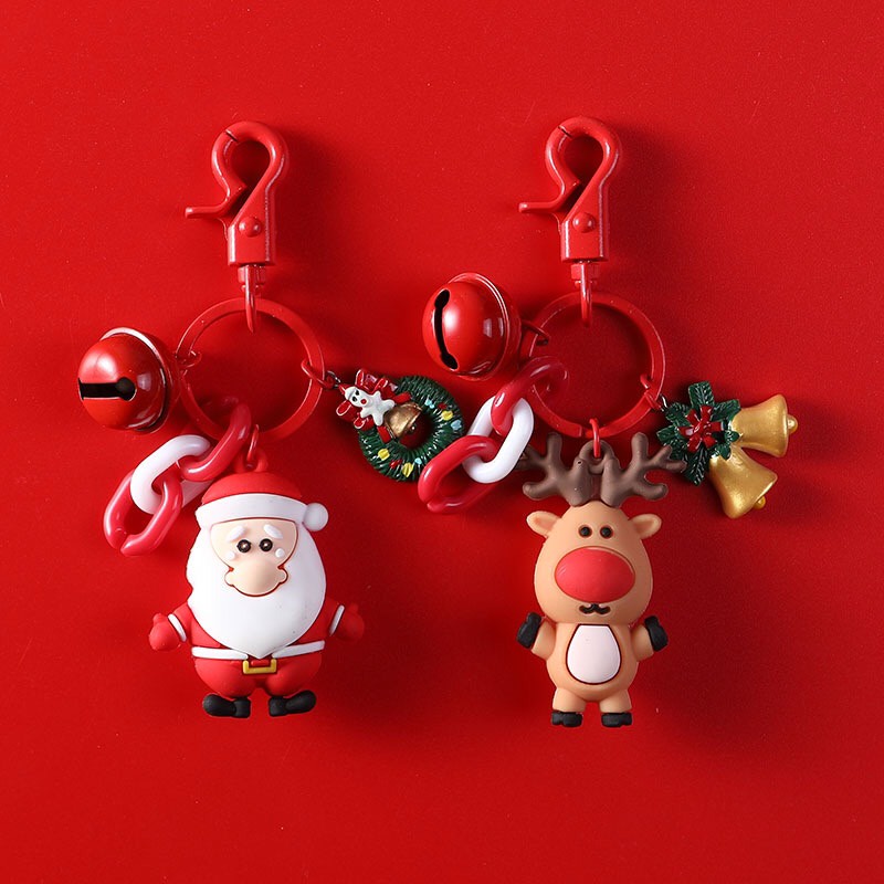 Móc khóa tuần lộc ông già noel giáng sinh xinh xắn làm quà tặng bạn bè,treo balo túi xách-Ráp