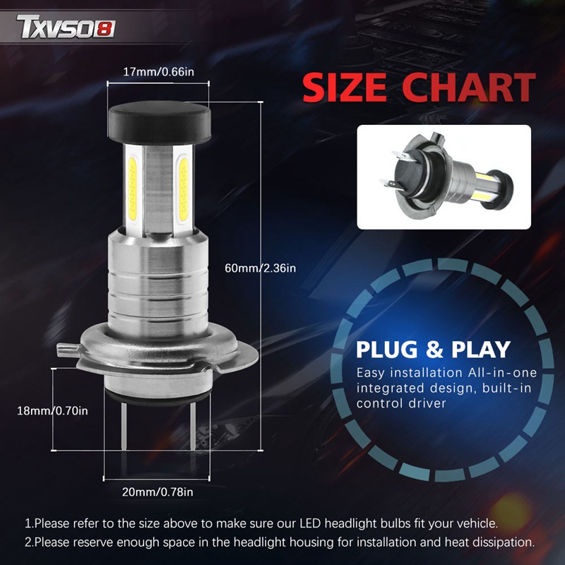 Đèn Led Phá Sương Mù Txvso8 M7 Max H7 Cho Xe Hơi