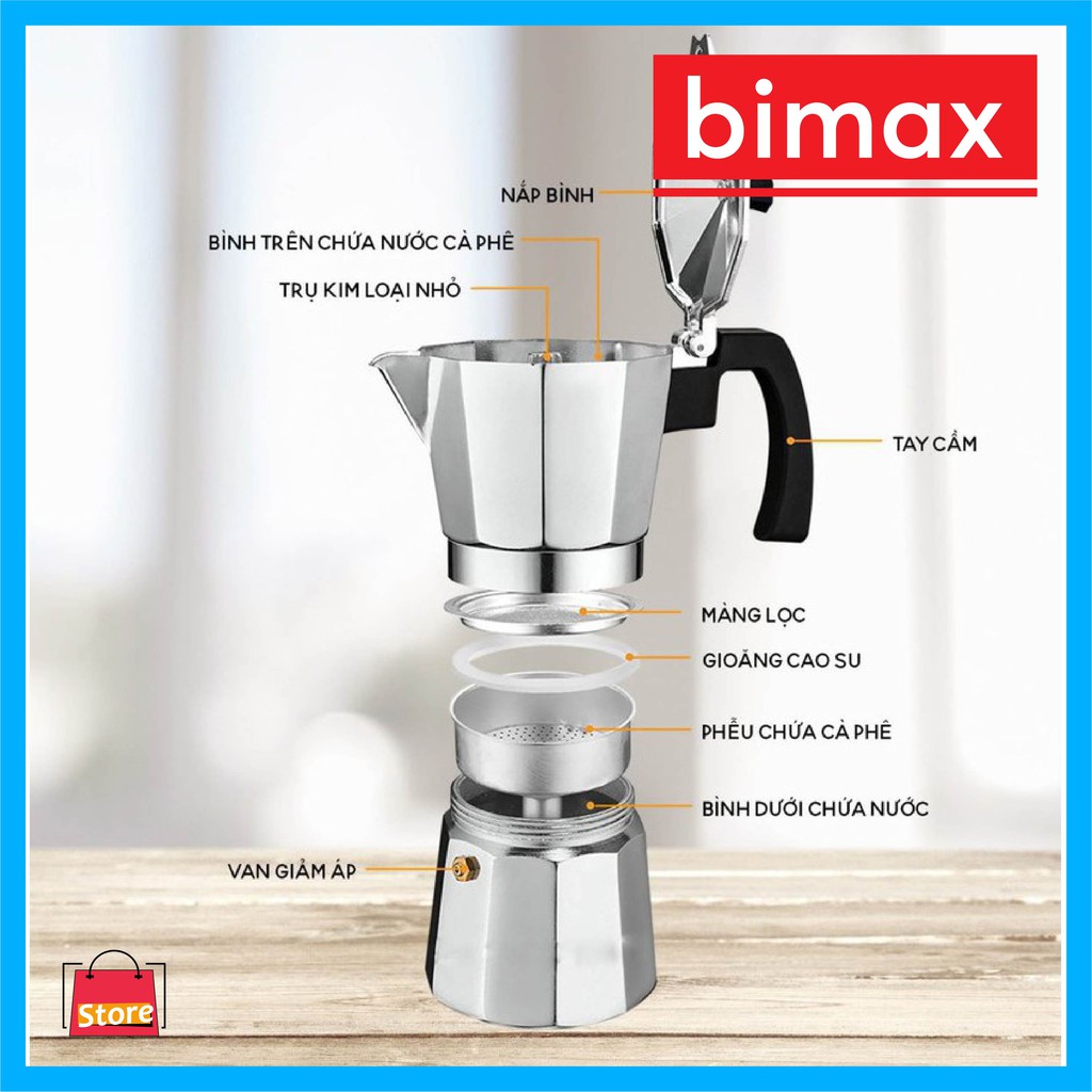 [Phụ kiện] Bộ pha Cà phê moka Express 6 Cup 300ml cao cấp