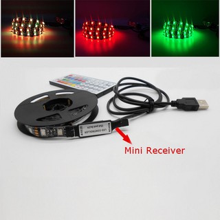 ☆ Đây đèn LED 5V 5050 60SMD/M RGB sau TV + điều kiển từ xa USB 44 nút