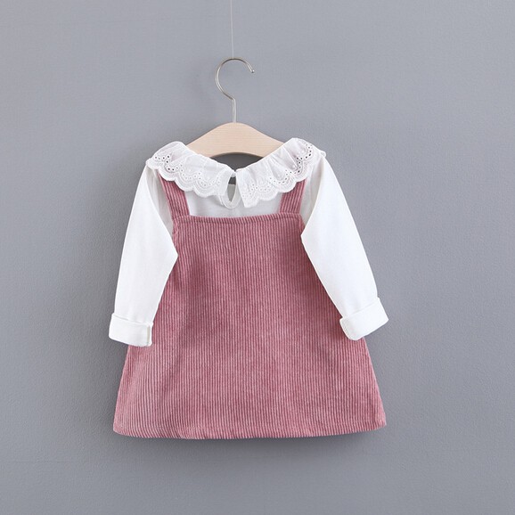 ☀ sunny ღ Set đầm hoa kèm yếm nhung xinh xắn cho bé gái