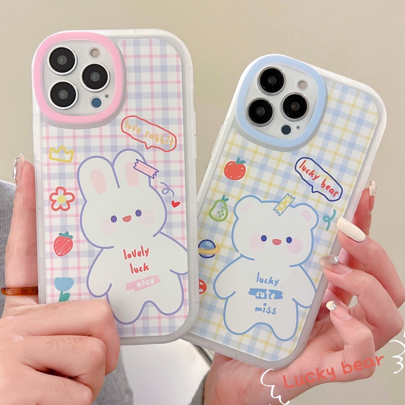 Ốp Điện Thoại Hình Thỏ Mắt To Hoạt Hình Cho iPhone 13Promax 11 / 12 / xs / 7 / 8p