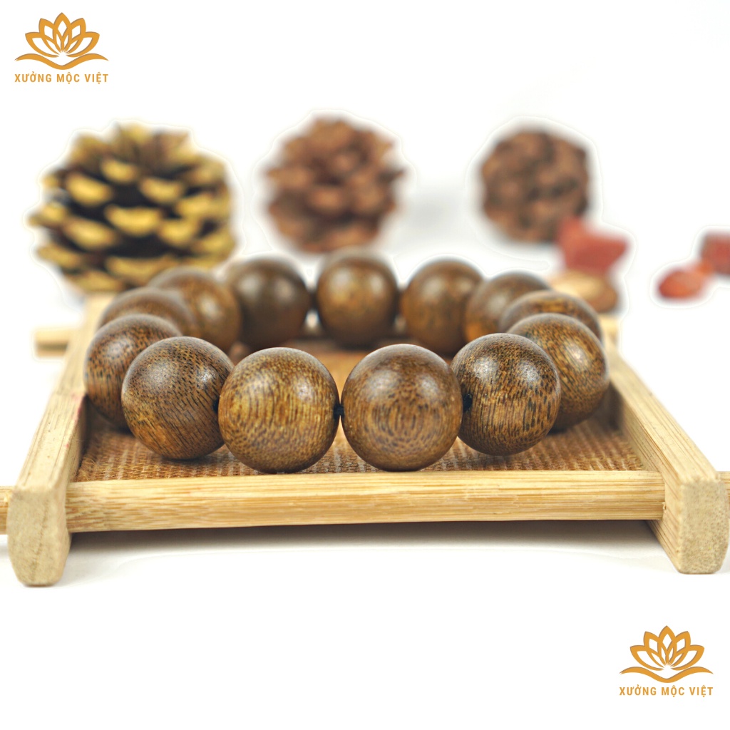 Vòng Tay Trầm Hương Tròn Đơn Xưởng Mộc Việt - Trầm Tóc Thường Tiêu Chuẩn Size 6 - 20MM