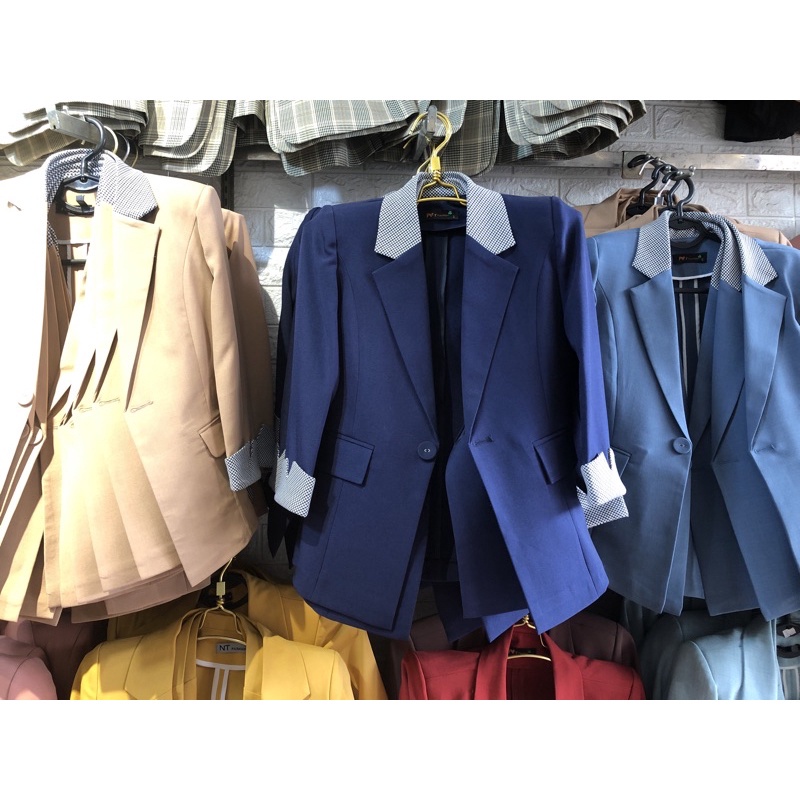 Áo Vest Nữ công sở khoác ngoài cao cấp loại áo 1 cúc tay lỡ