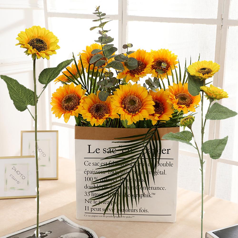 WATTLE Bó Hoa Hướng Dương Giả Trang Trí Tiệc Cưới