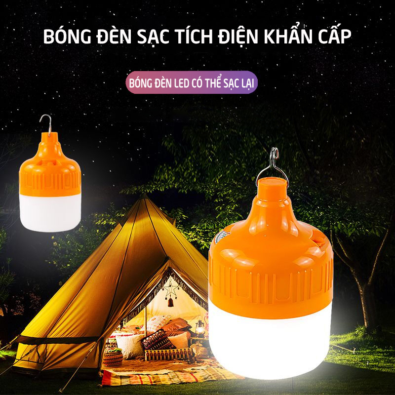 Đèn LED sạc tích điện công suất 30W, 60W, 100W,đèn tích điện 3 chế độ sáng-Kèm Adapter sạc tiện lợi độ sáng cao