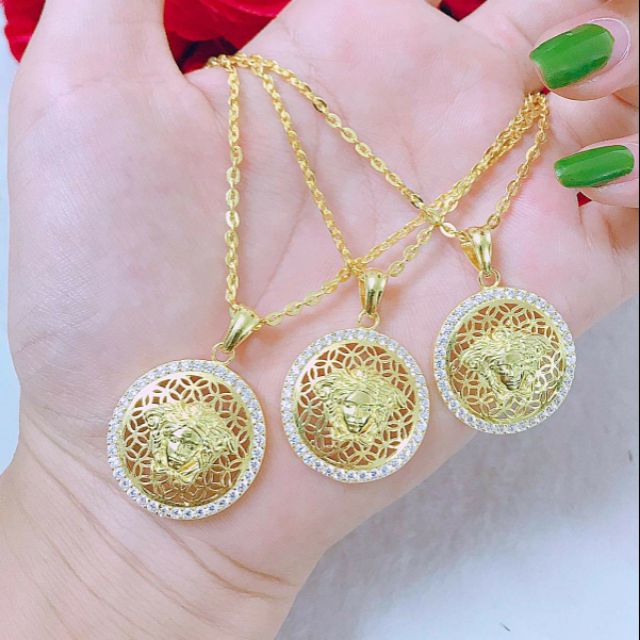 Dây chuyền Versace  bạc xi vàng