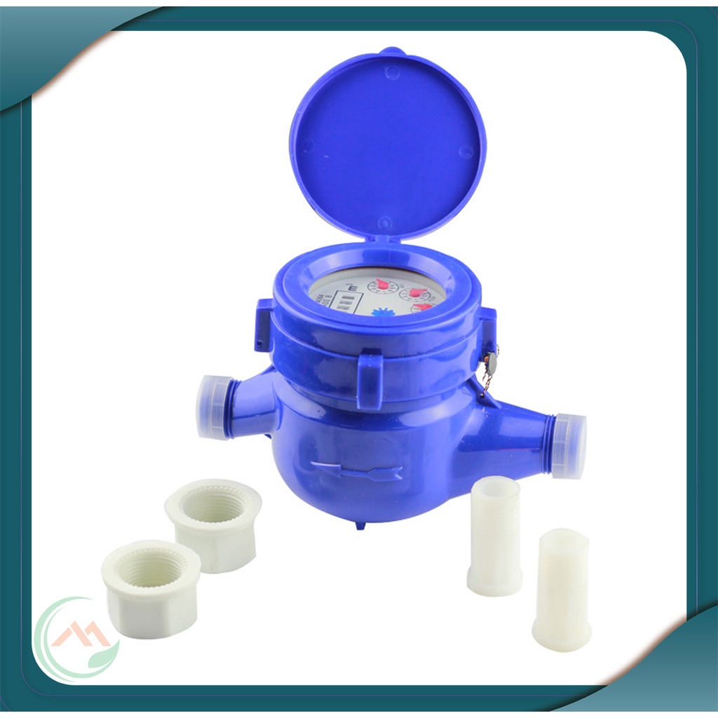 Đồng Hồ Nước, Công Tơ Nước Nhựa Xanh siêu bền đẹp DN15, tiện dụng sử dụng cho hộ gia đình, phòng trọ - QM.PK111