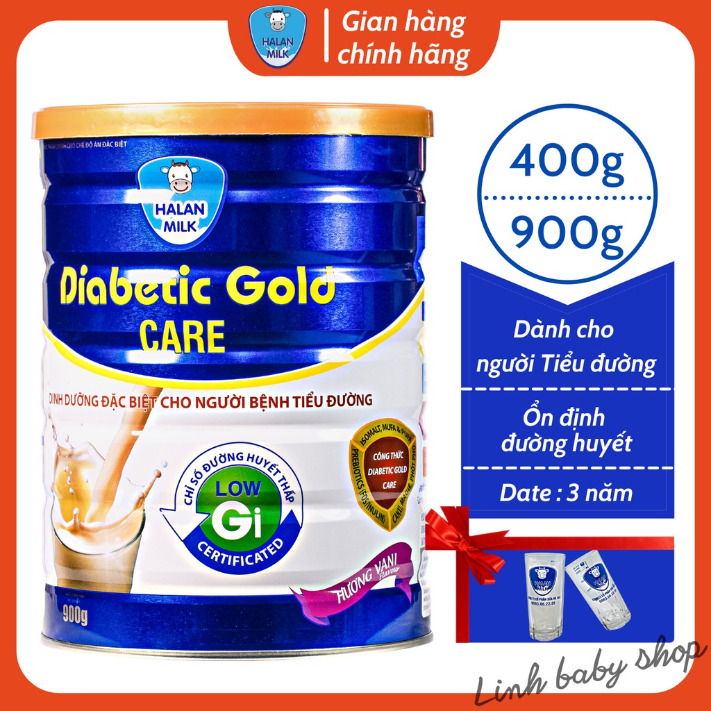 Sữa tiểu đường Diabetic gold care 400g-900g-Dinh dưỡng đặc biệt cho người tiểu đường, tiền tiểu đường,Halanmilk