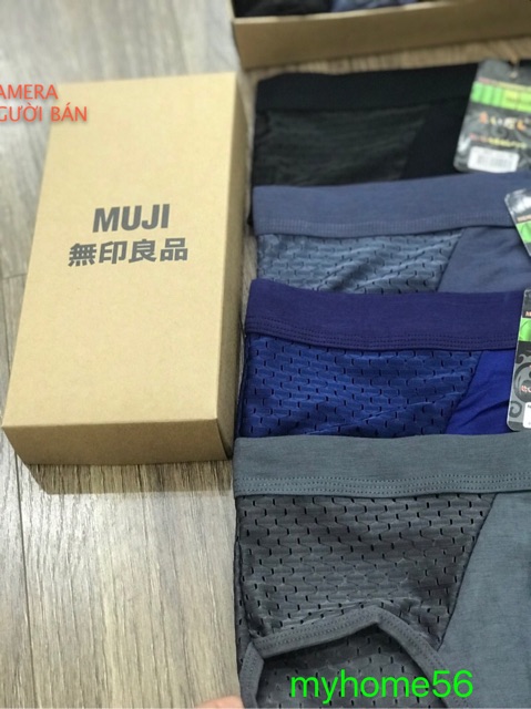 Hộp 4 quần sịp nam muji thông hơi cao cấp 303