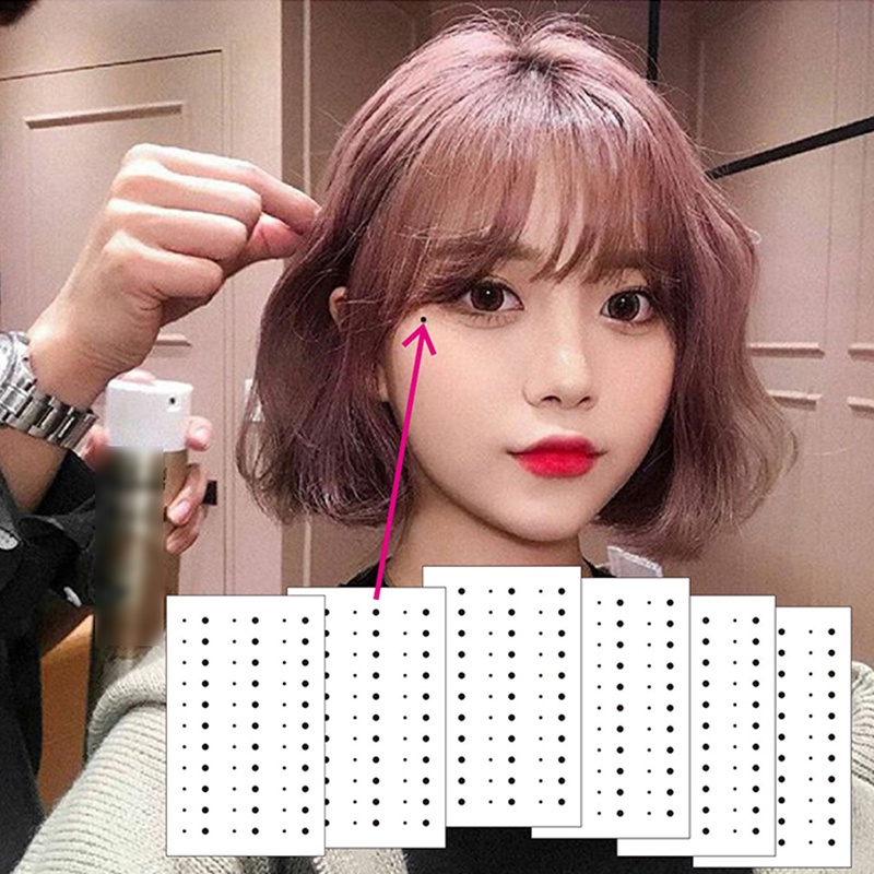 Miếng Dán Hình Xăm Mắt/Mặt Gợi Cảm Bằng PVC Màu Đen Phong Cách Hàn Quốc Cho Nữ