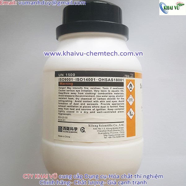 Sodium nitrite natri nitrit TINH KHIẾT NaNO2 Xilong chai 500g