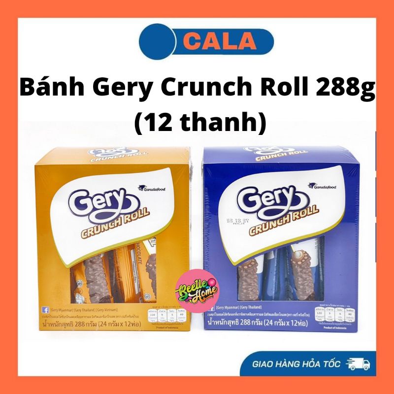 Bánh Gery Crunch Roll hộp 288g - 12 thanh