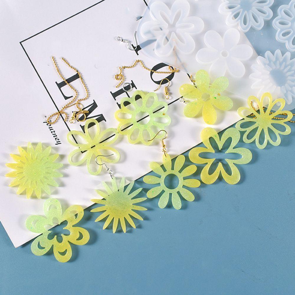 Khuôn Silicone Tạo Hình Làm Mặt Dây Chuyền Hình Hoa DIY
