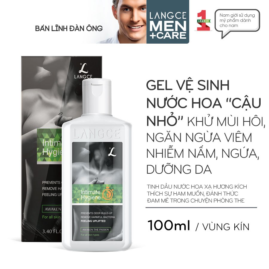 Gel Vệ Sinh Nước Hoa Vùng Kín Nam Đánh Thức Đam Mê 100ml LANGCE TẶNG Tinh dầu Massage Titan "Cậu nhỏ" 10ml