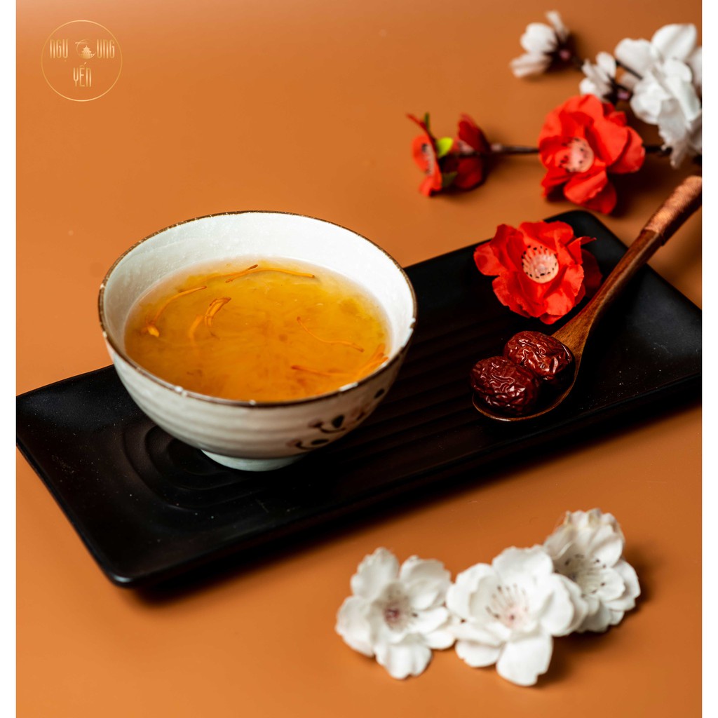 [Yến Sào Ngự Cung] Set 6 Hũ Quà Tặng Tổ Yến Chưng Sẵn Mix (saffron, táo đỏ, không đường,hạt sen,đông trùng,đường phèn))