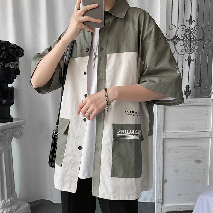 Áo Sơ Mi Tay Lỡ, Áo Khoác Sơ Mi Túi Hộp ZHILIAGHO Vải Kaki Cotton Đẹp Và Thoáng Mát [FASHION SUM
