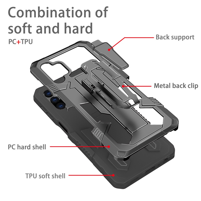 Ốp Điện Thoại TPU + PC Chống Sốc Có Giá Đỡ Từ Tính Cho Samsung Galaxy M51 M31s M31 M30s M21 M11 M01