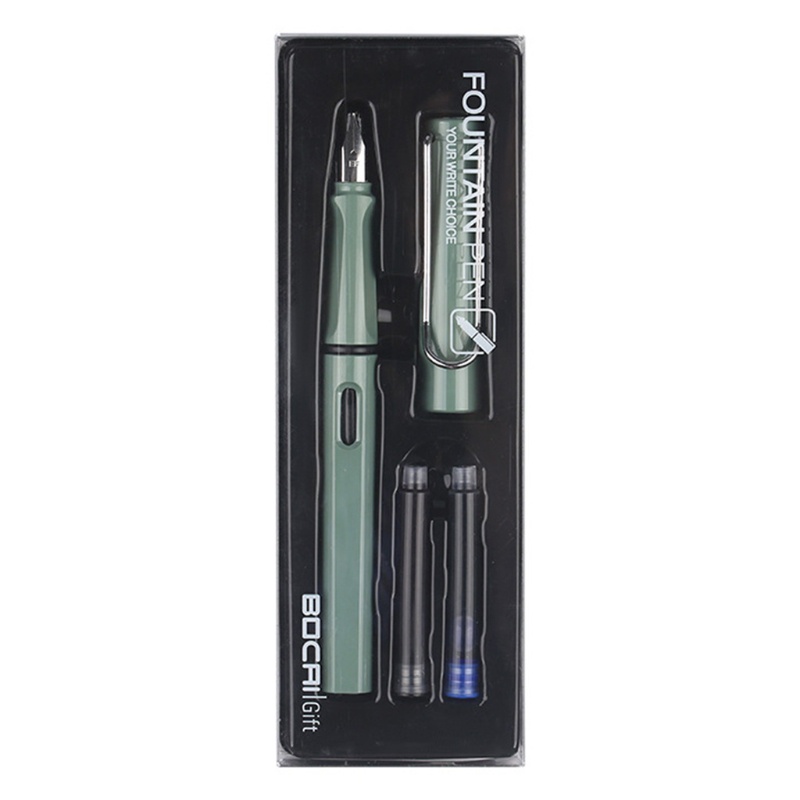 Dudu piston-filled fountain pen set with 2 ink sacs clear storage for case ef for iri