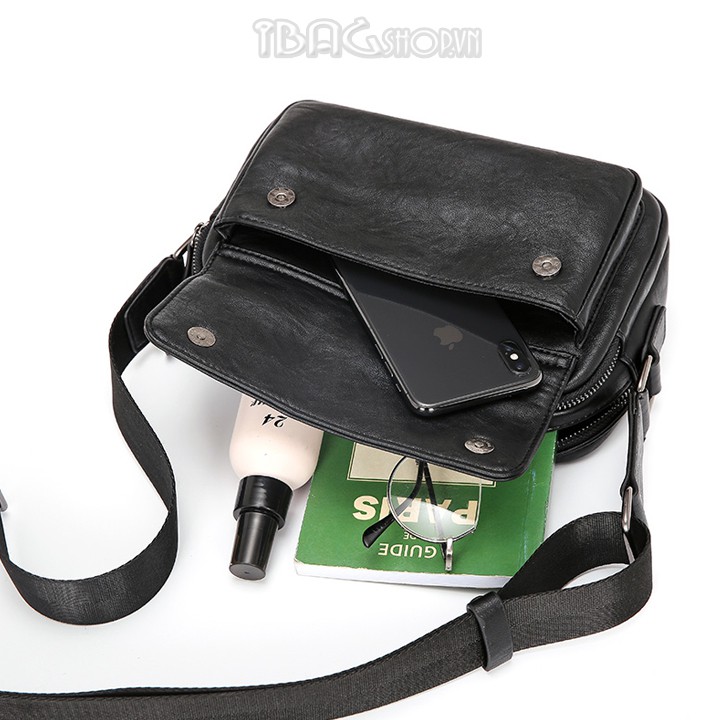 Túi Đeo Chéo Nam  Nhỏ - Chất Liệu Da - Cao Cấp - Màu Đen - Mã DP607 | BigBuy360 - bigbuy360.vn