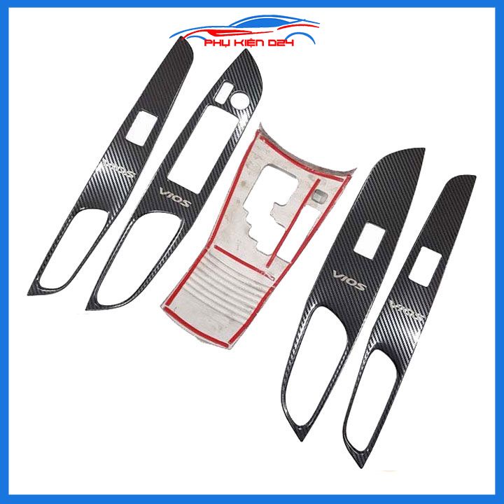 Ốp nội thất Vios 2019-2020-2021-2022 vân Cacbon bảo vệ chống trầy xước và làm đẹp xe