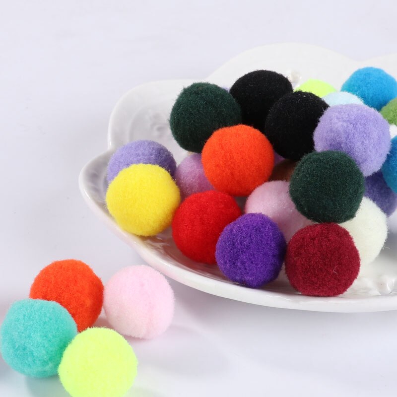 Set 100 bóng lông trang trí nhiều màu sắc 20mm