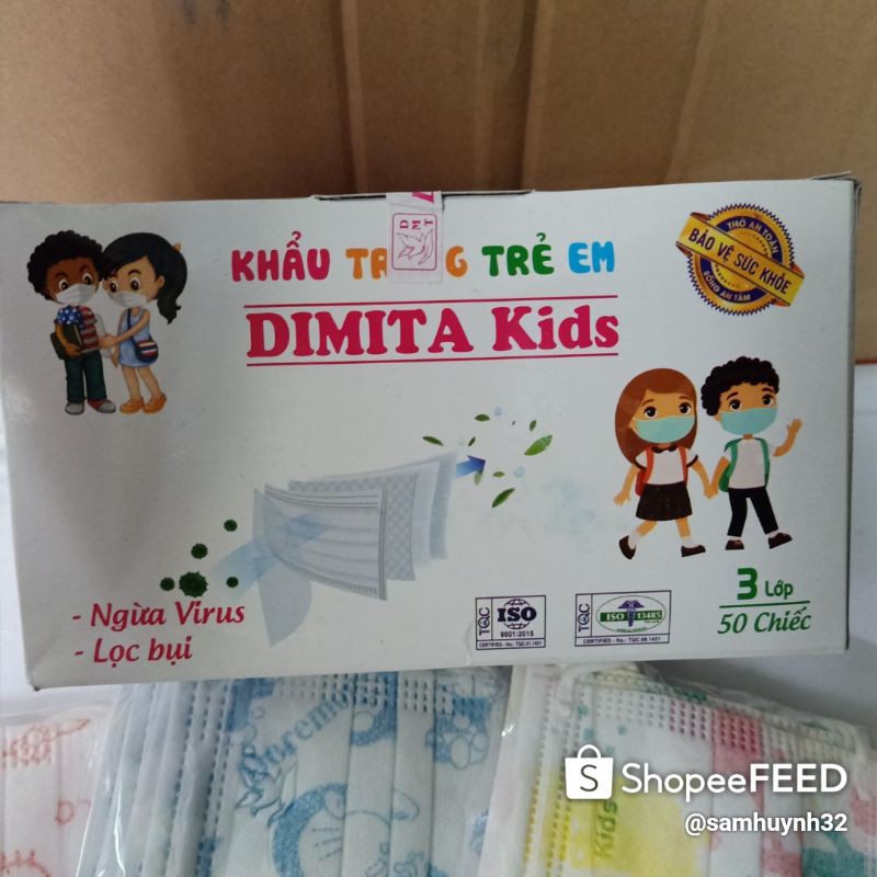 Khẩu trang bé trai bé gái. ngừa virus 1hộp 50c | BigBuy360 - bigbuy360.vn