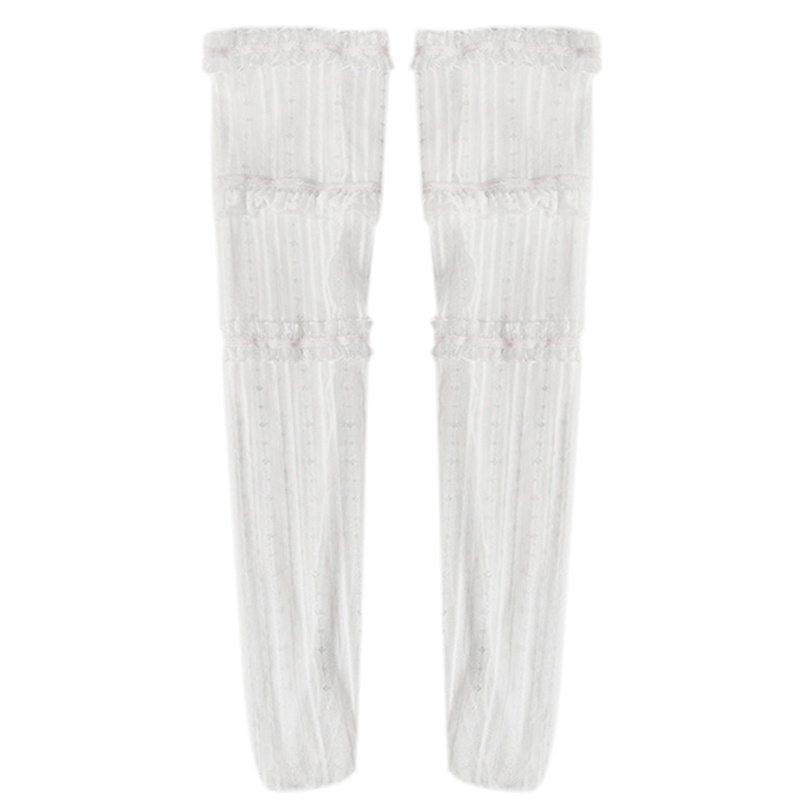 Vớ Dài Qua Gối Vải Lụa Mỏng 3 Tầng Viền Ren Lưới Sọc Kim Tuyến Phong Cách Lolita Nhật Bản Harajuku Mùa Hè Cho Nữ