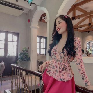 Set áo hoa + chân váy