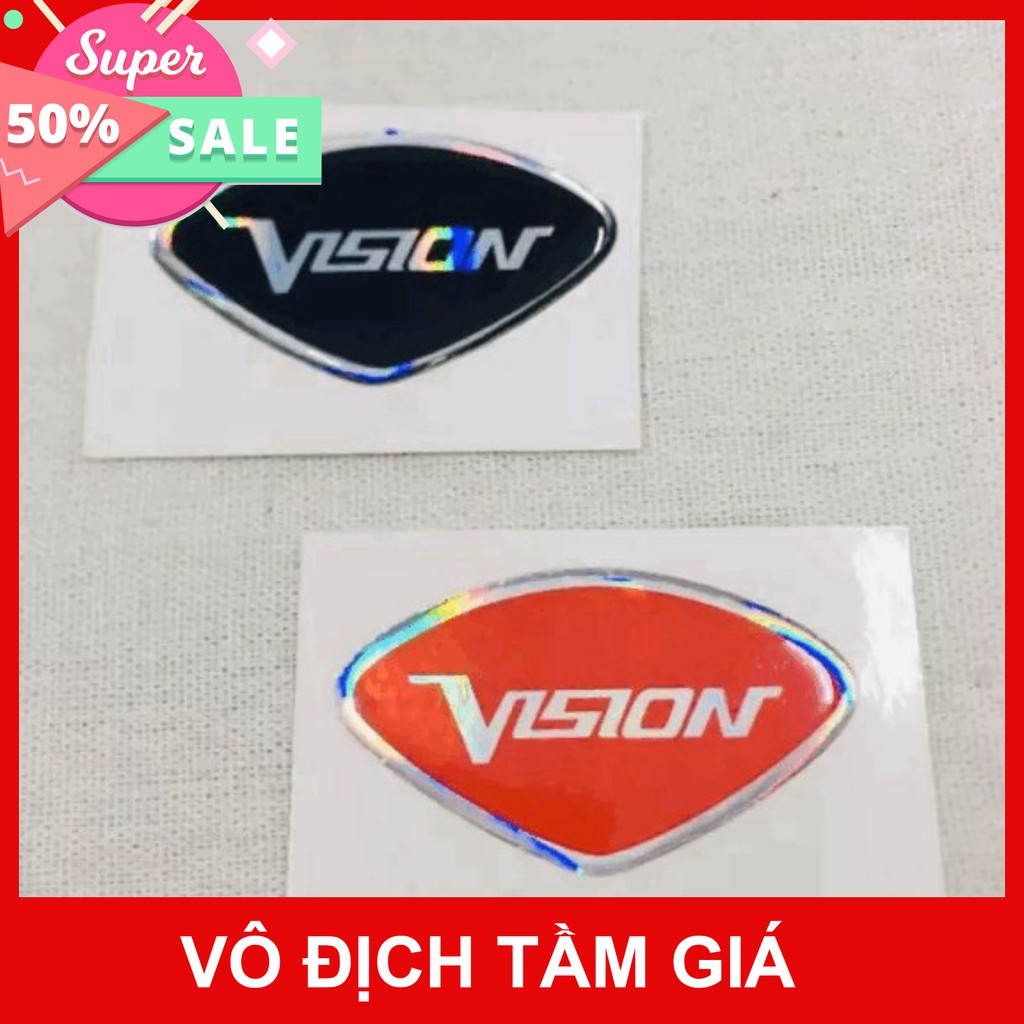 [GIÁ GỐC] TEM NỔI DÁN XE MÁY LOGO VISION ĐỘ BÓNG 7 MÀU CỰC KỲ SẮC NÉT