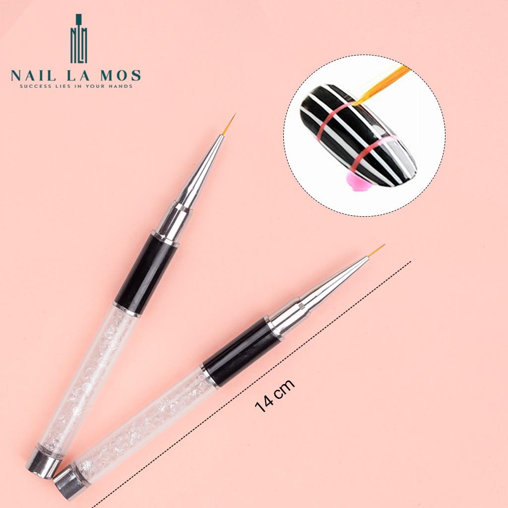 Cọ nét cán đá cao cấp 3 sizes  - Cọ vẽ nail chuyên dụng