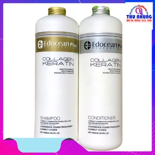 DẦU GỘI XẢ EDOCEAN COLLAGEN KERATIN SIÊU MƯỢT PHỤC HỒI NGĂN GÃY RỤNG TÓC 1000ML
