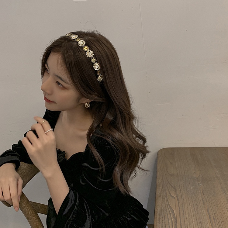 Bờm tóc đính đá hình hoa, phong cách cổ điển sang trọng, quyến rũ, Lemi Accessories