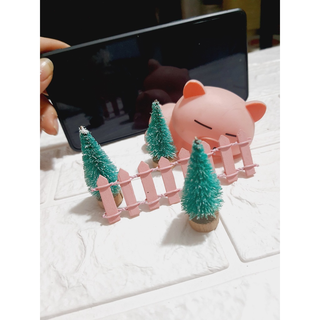 Cây thông Noel mini trang trí khung 3D hộp vuông