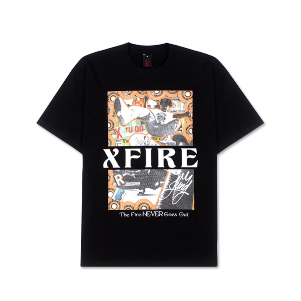 Áo Phông Thun Form Rộng Nam Nữ Vải Cotton 4 Chiều Kết Hợp In Hình Trượt Ván Màu Đen Oversized By XFIRE AT-SKACOT-D233