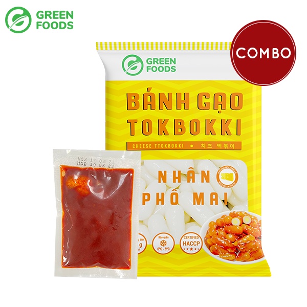 Combo Bánh Gạo Nhân Phô Mai 500g và Sốt Tương Ớt Vị Truyền Thống 100g Green Foods