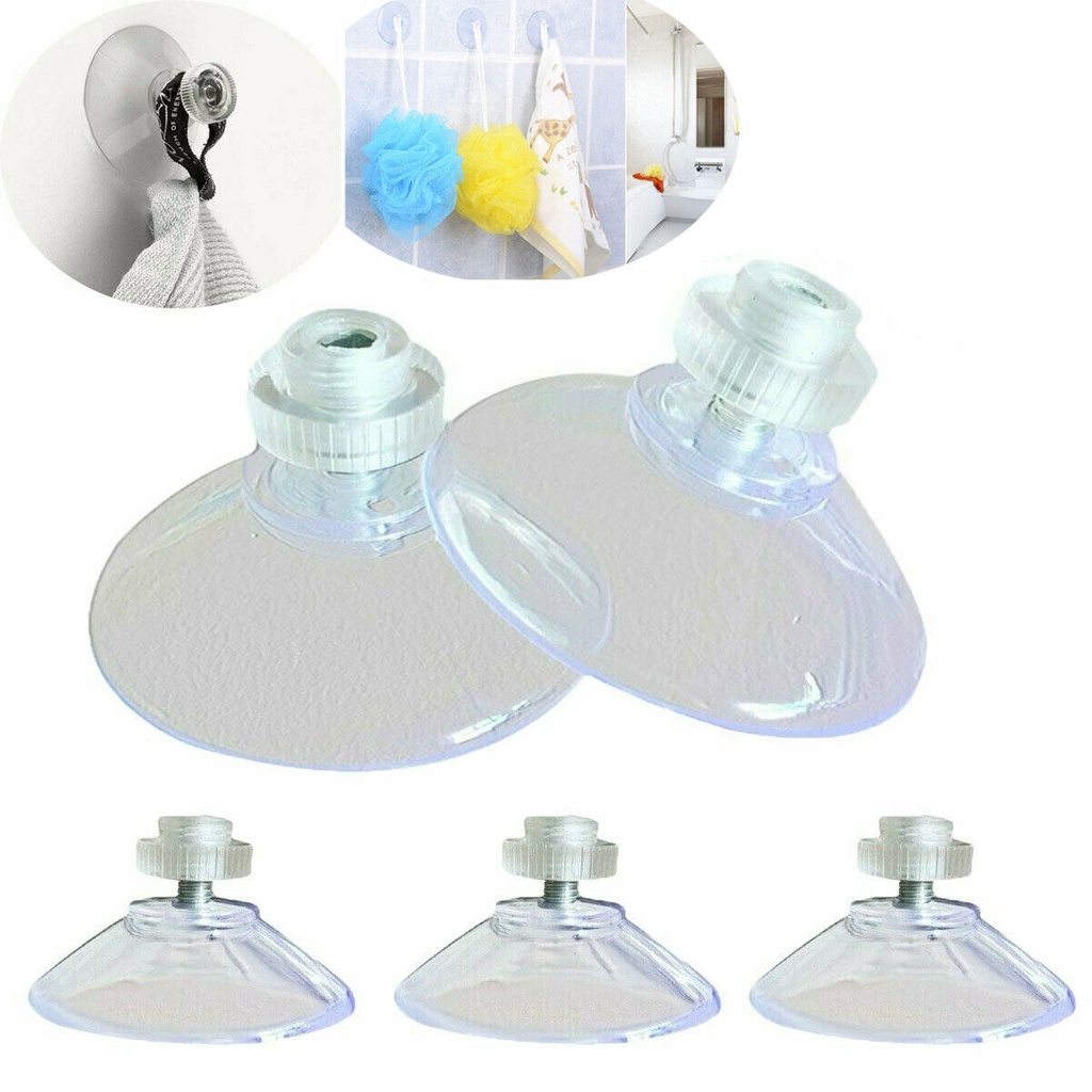 Móc treo đồ có cốc hút gắn cửa sổ màu trắng trong suốt tiện lợi 41mm