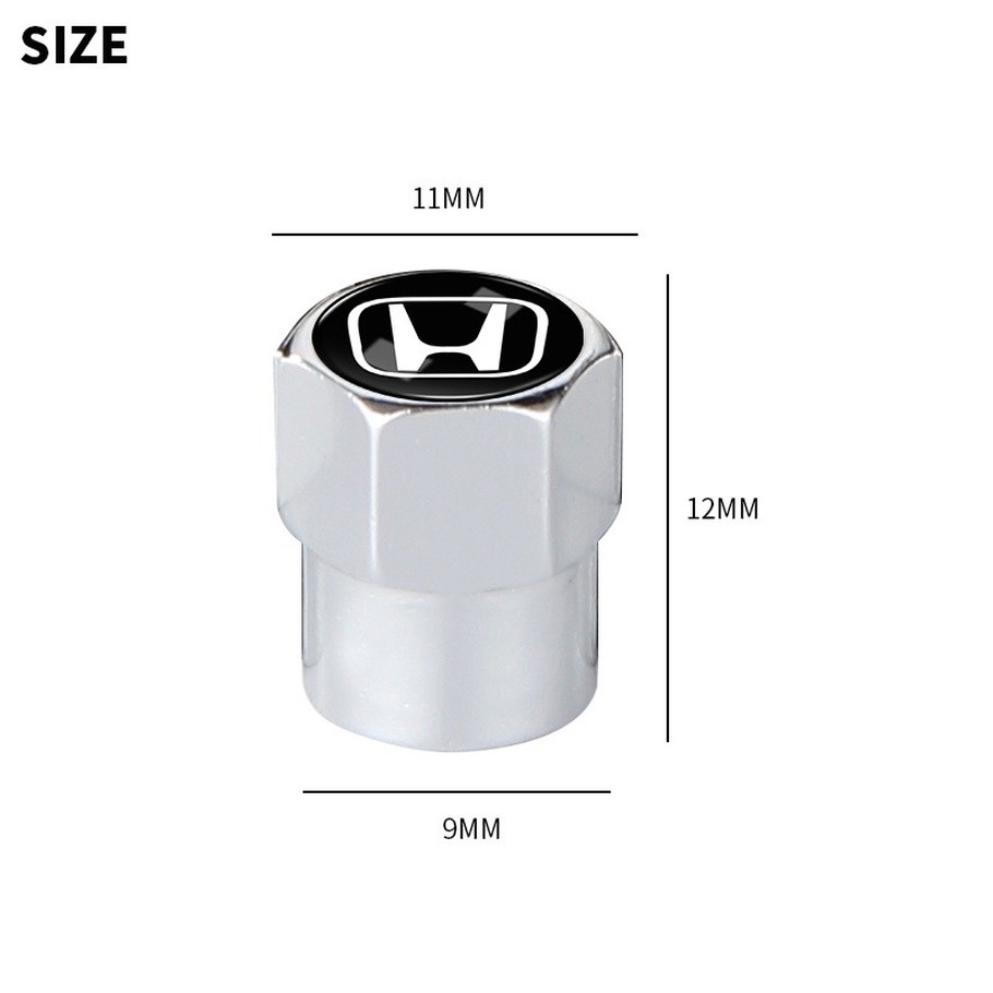 Set 4 Nắp Van Bánh Xe Hơi Bằng Hợp Kim Nhôm In Logo Honda