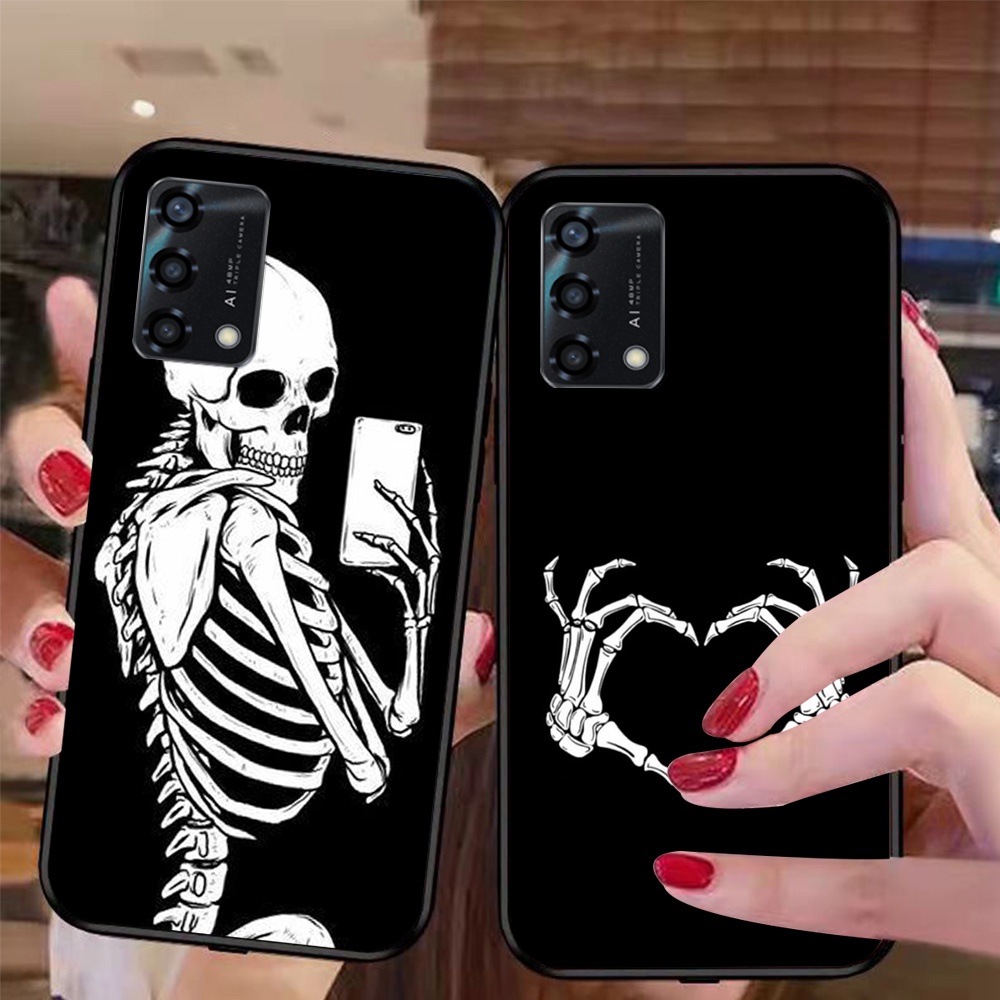 Ốp lưng điện thoại oppo a74 / oppo a94 / oppo a95 bộ xương phong cách độc lạ chất