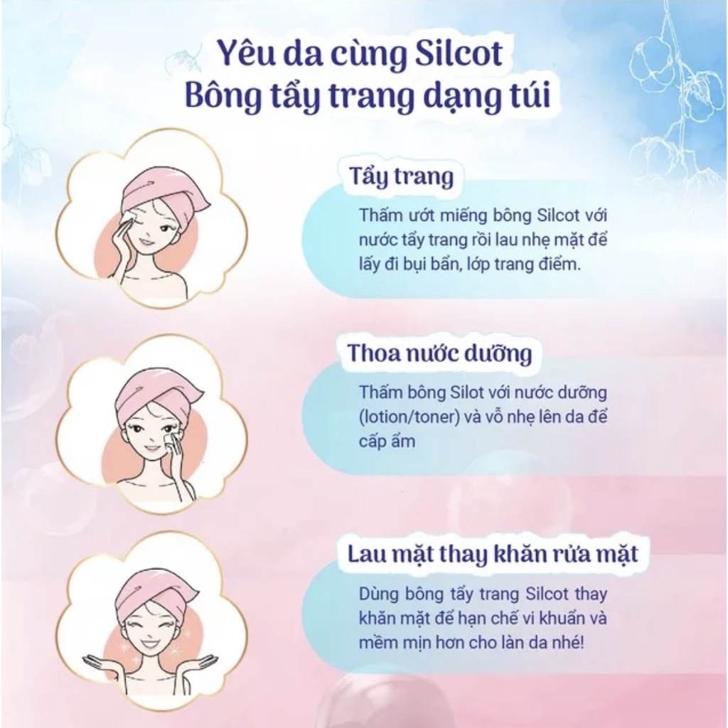 Bông tẩy trang Silcot Unicharm Nhật Bản 82 miếng/hộp