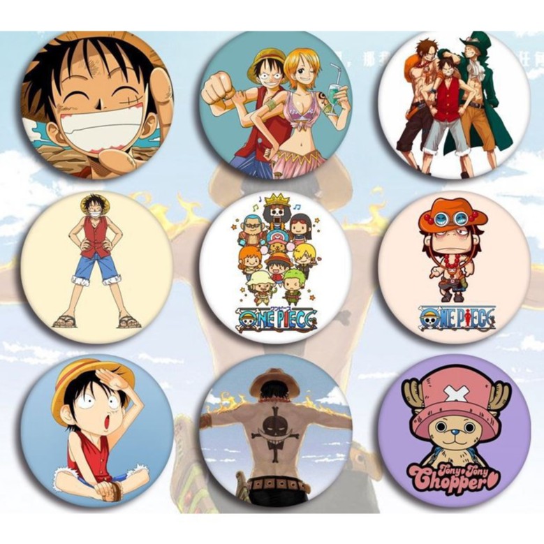 Huy hiệu cài áo in hình ONE PIECE Đảo Hải Tặc anime manga chibi quà tặng độc đáo dễ thương xinh xắn