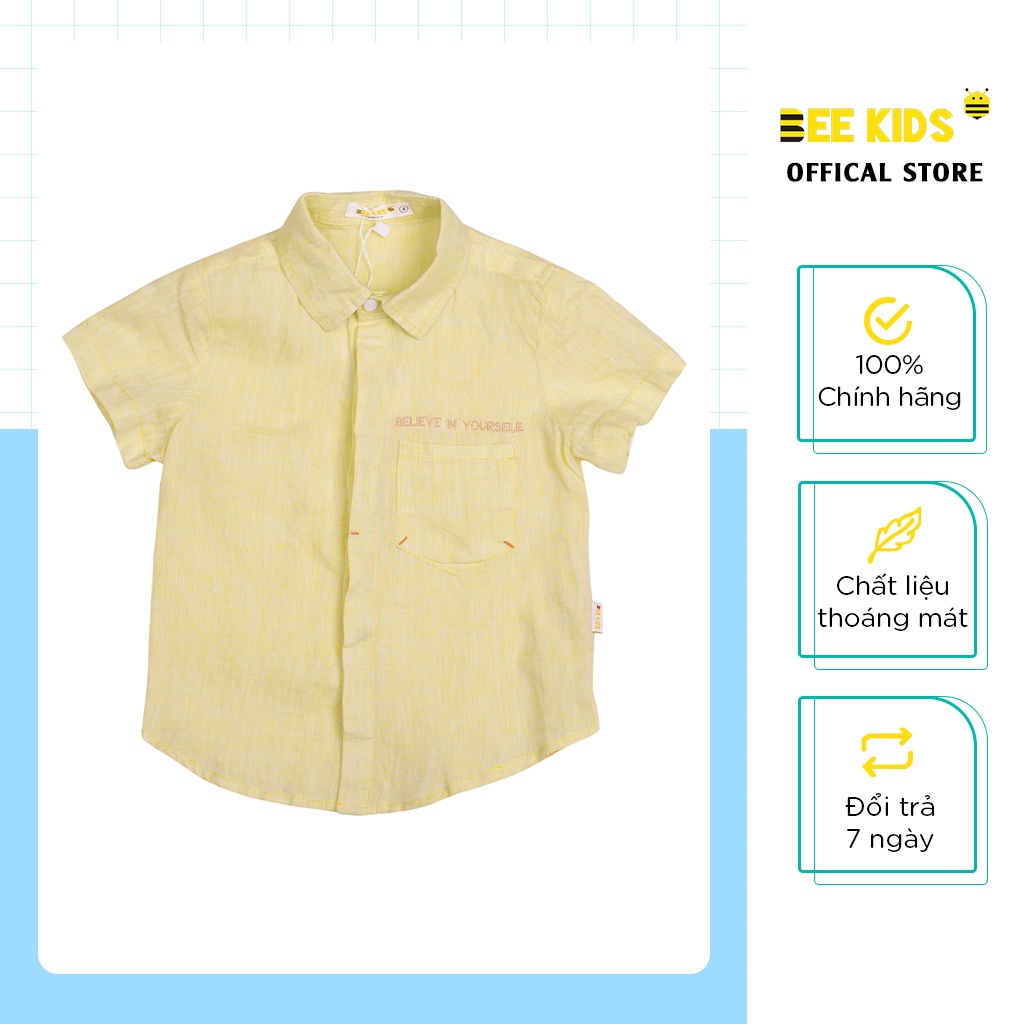 Áo Sơ Mi Bé Trai Cộc Tay (2 -6 Tuổi) Bee Kids Chất Cotton Thấm Hút Mồ Hôi, Thêu Túi Trên Ngực Áo - 2AC01690CO