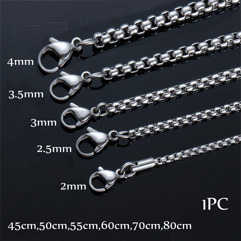 Vòng cổ Thép Không Gỉ 2mm/2.5mm/3mm/3.5mm/4mm Cho Nam Và Nữ|Tuyên Bố Màu Sắc Hip Hop