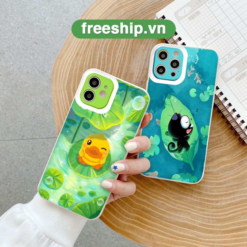 Ốp điện thoại iphone vịt vàng mèo đen cute đẹp bảo vệ camera ốp iphone 13/12/11/x/xr/xsmax/6/6s/7/8/plus chống sốc