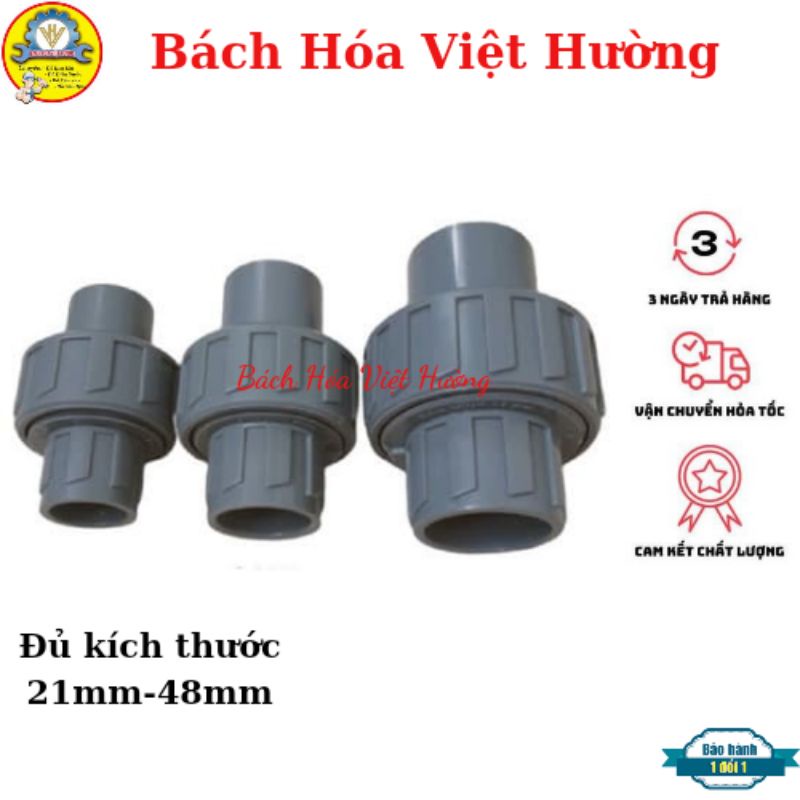 [GIÁ RẺ] Rắc co nhựa PVC cao cấp đủ kích thước từ 21mm đến 48mm, giắc co ( zắc co) dùng lắp máy bơm nước, nối ống