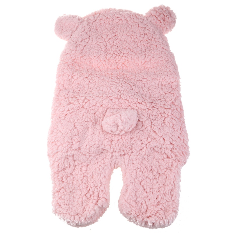 Chăn Quấn Em Bé Từ 0-12 Tháng Tuổi Chất Liệu Cotton Phối Lông