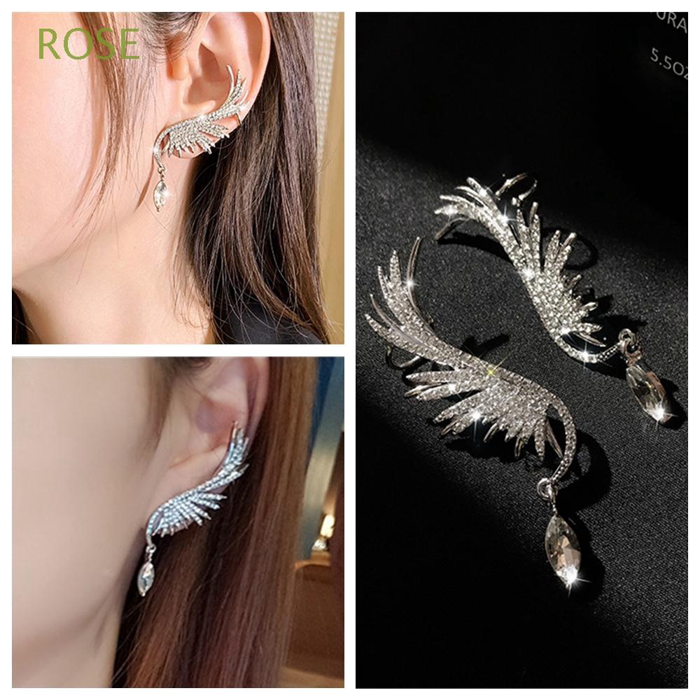 Đôi bông tai hình cánh thiên thần đính đá zircon sang trọng