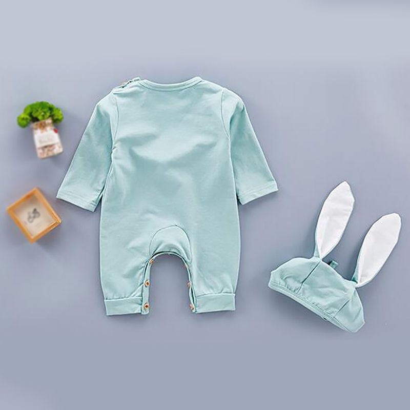 Bộ áo liền quần kèm nón tai thỏ dễ thương cho bé