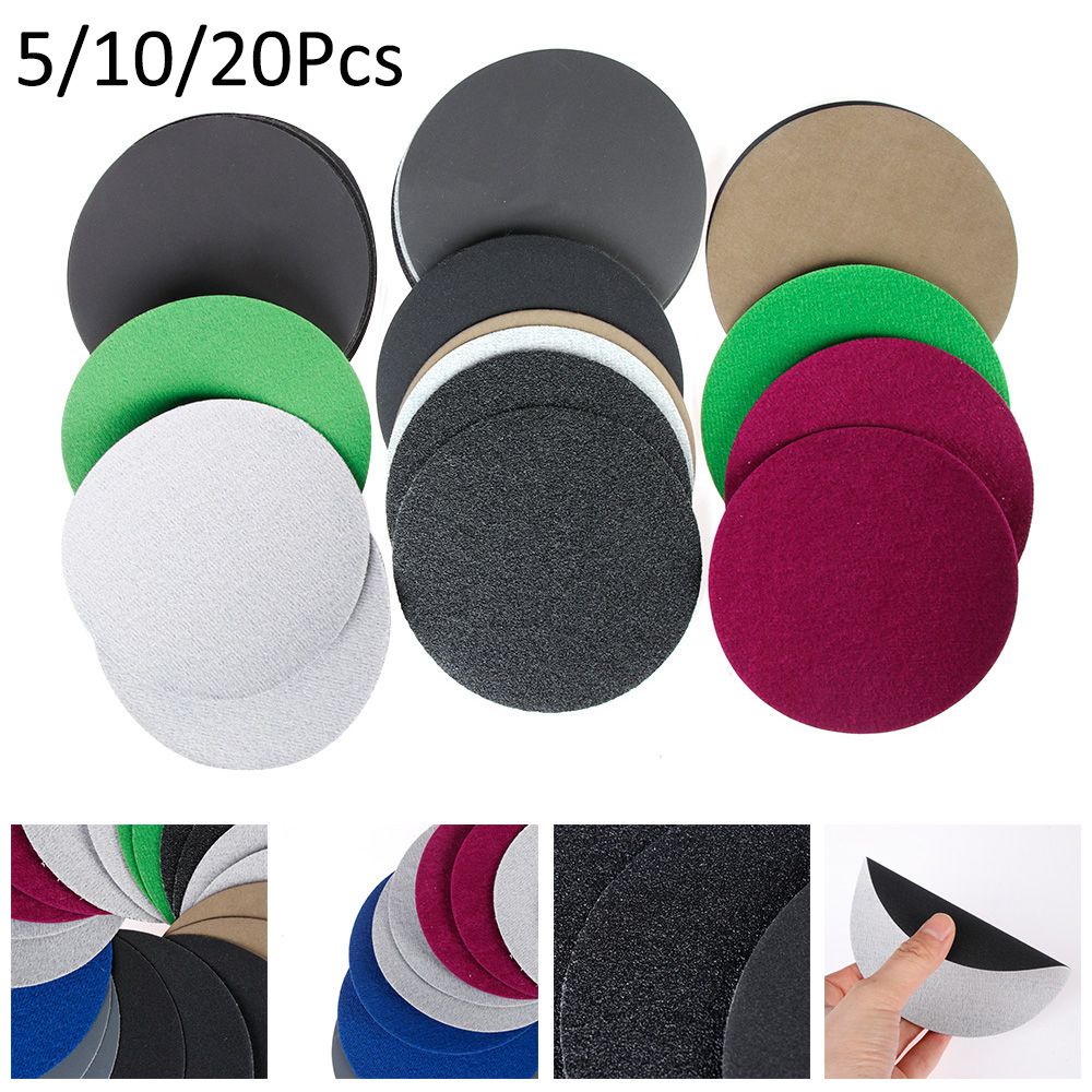 Set 5/ 10/ 20 đĩa chà nhám 5'' 125mm 60-10000 grit bằng silicon chống thấm nước tiện dụng